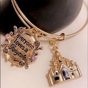 Gold Expandable Bracelet with Charms